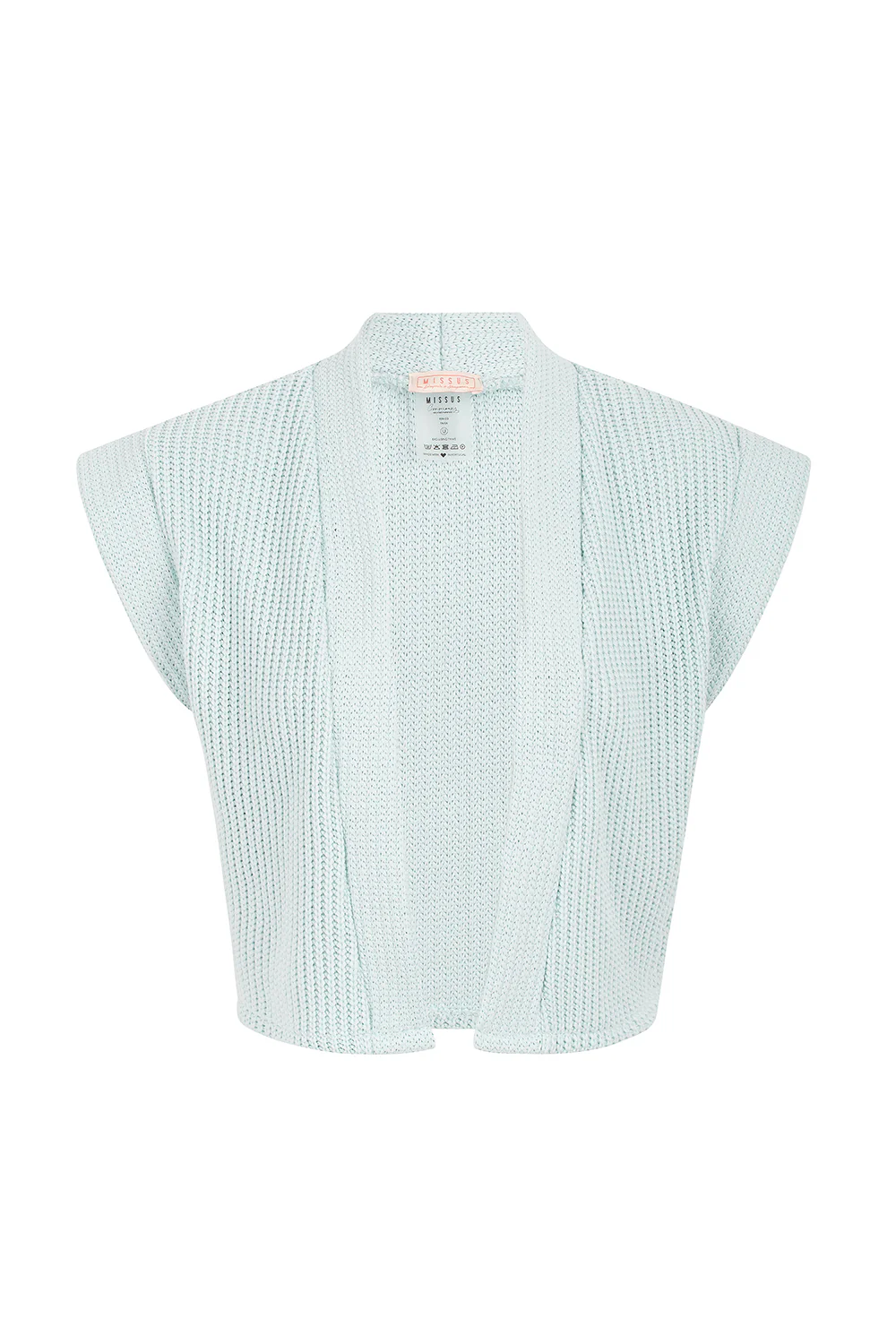 BABY BLUE RIBBED KNIT GILET