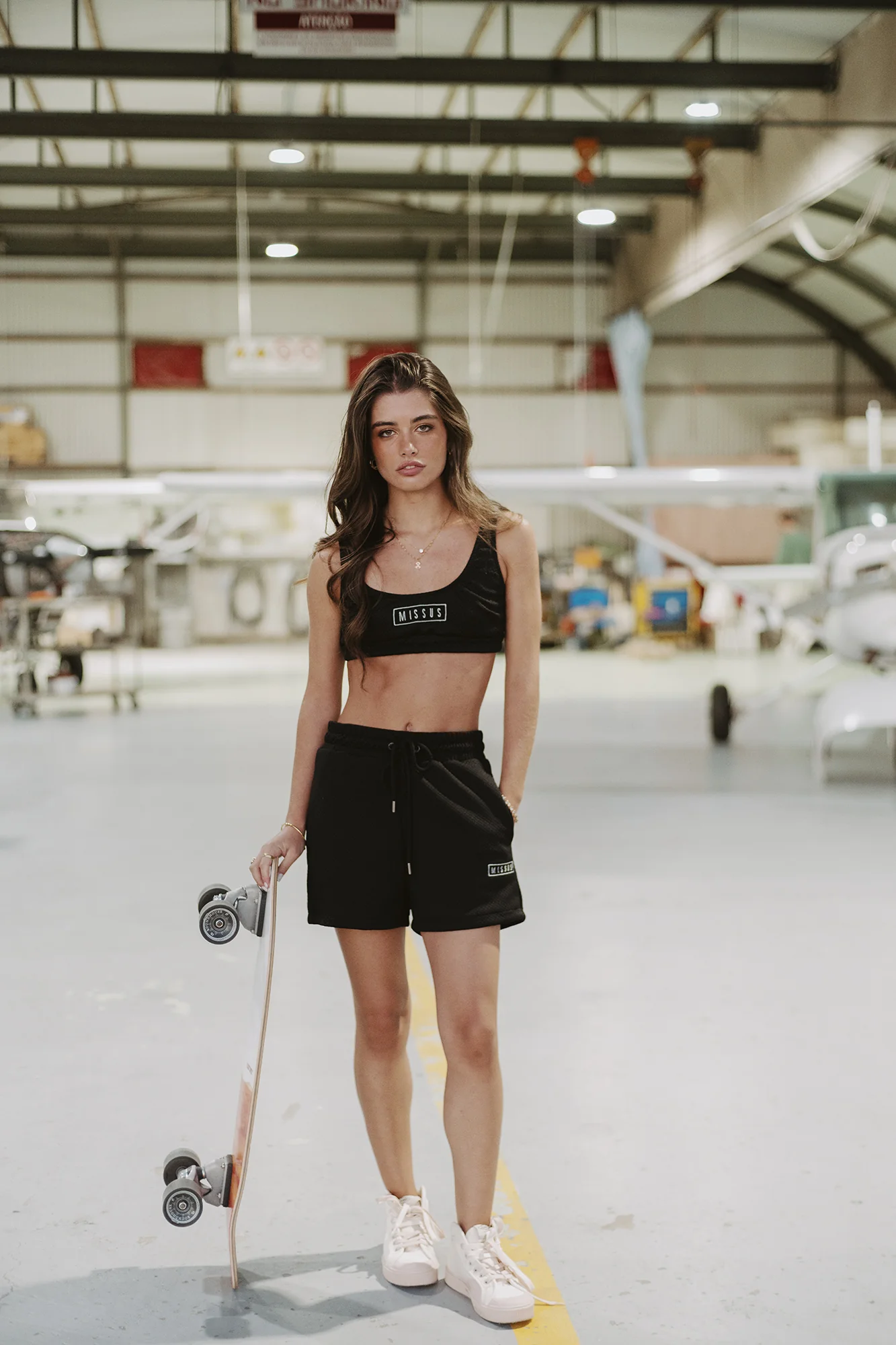 BLACK TRACKSUIT QUILTED CROP TOP - Image 7