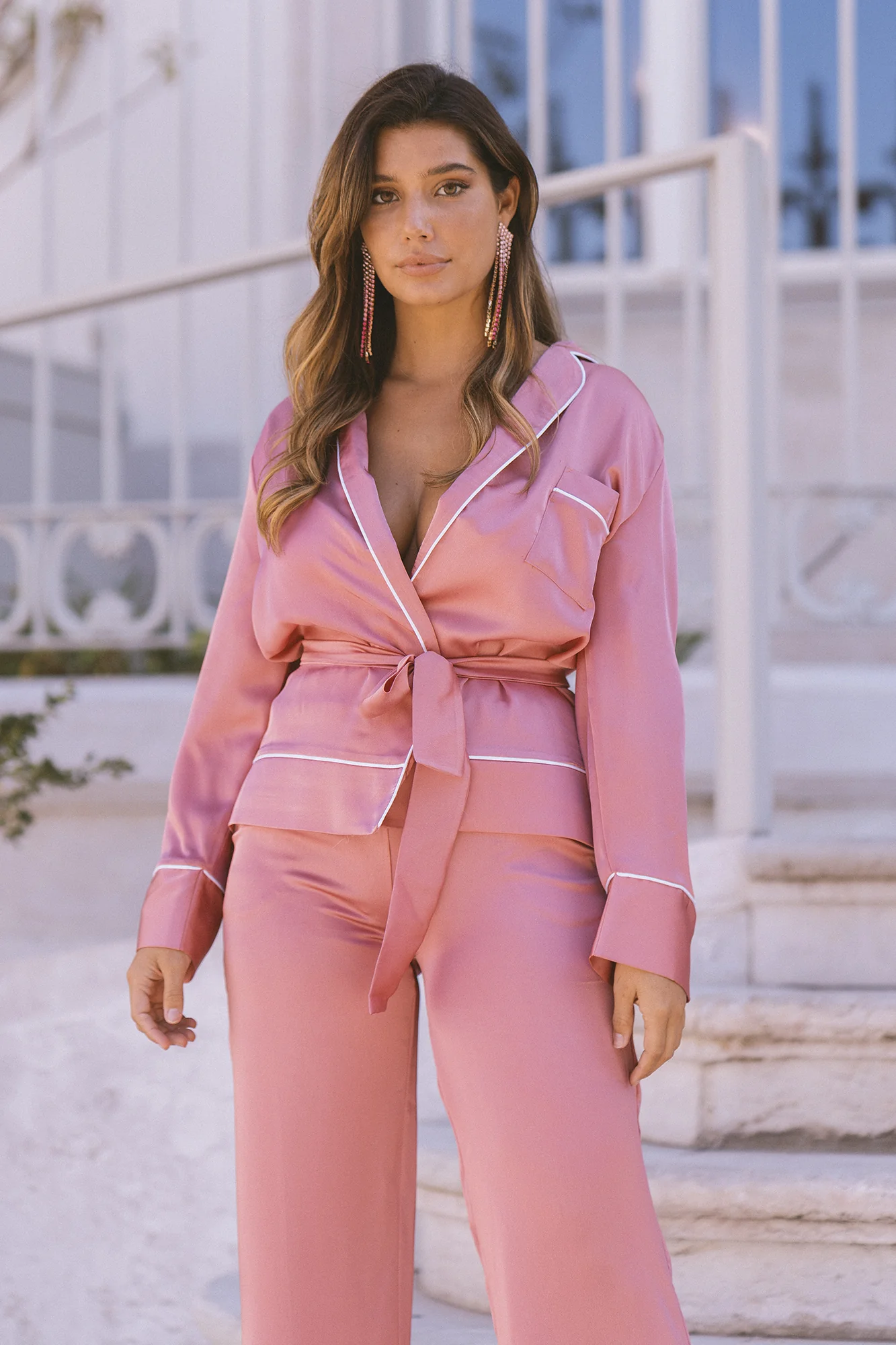 PINK SATIN PJ SHIRT - Image 3