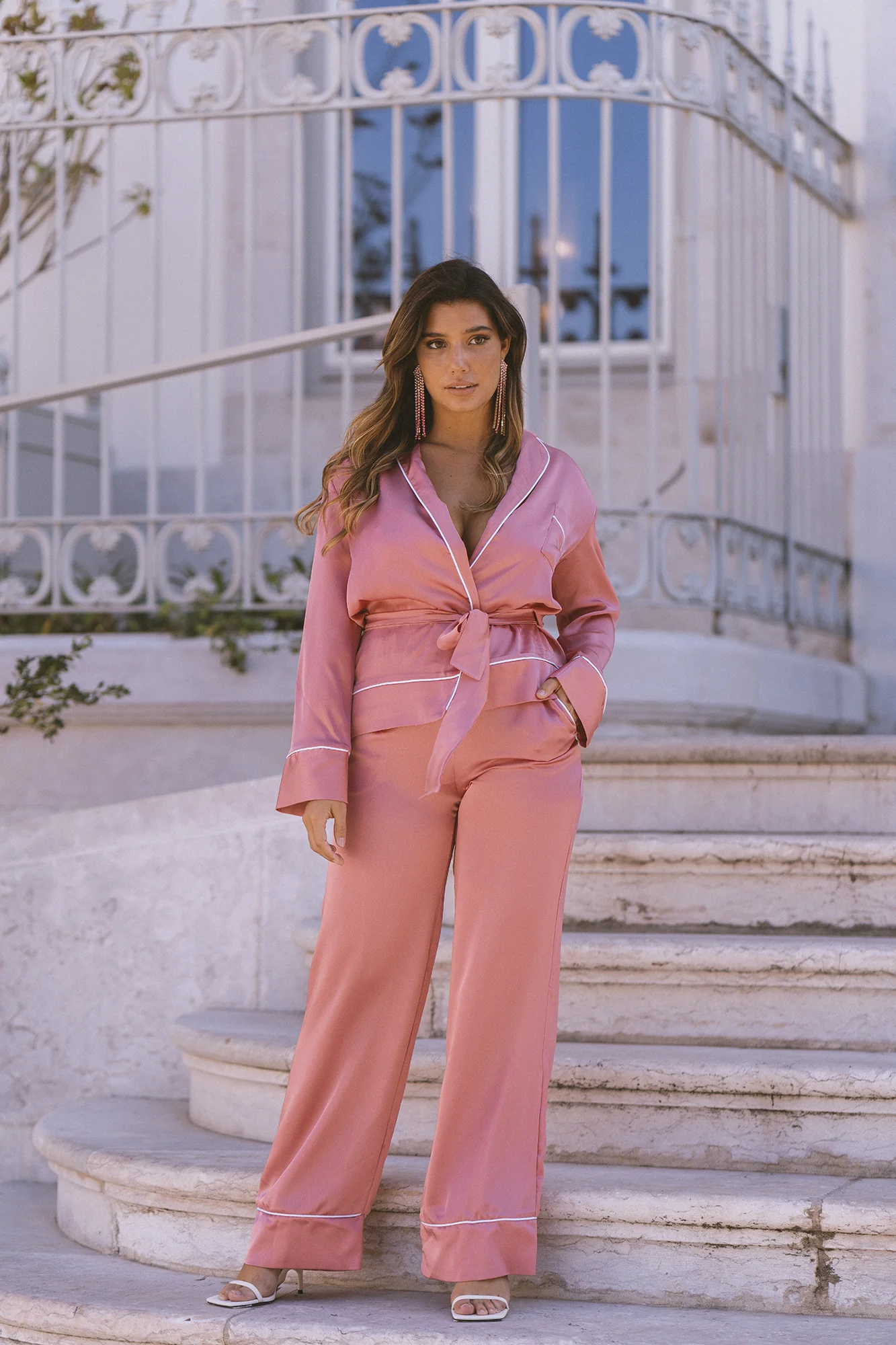 PINK SATIN PJ TROUSERS - Image 4