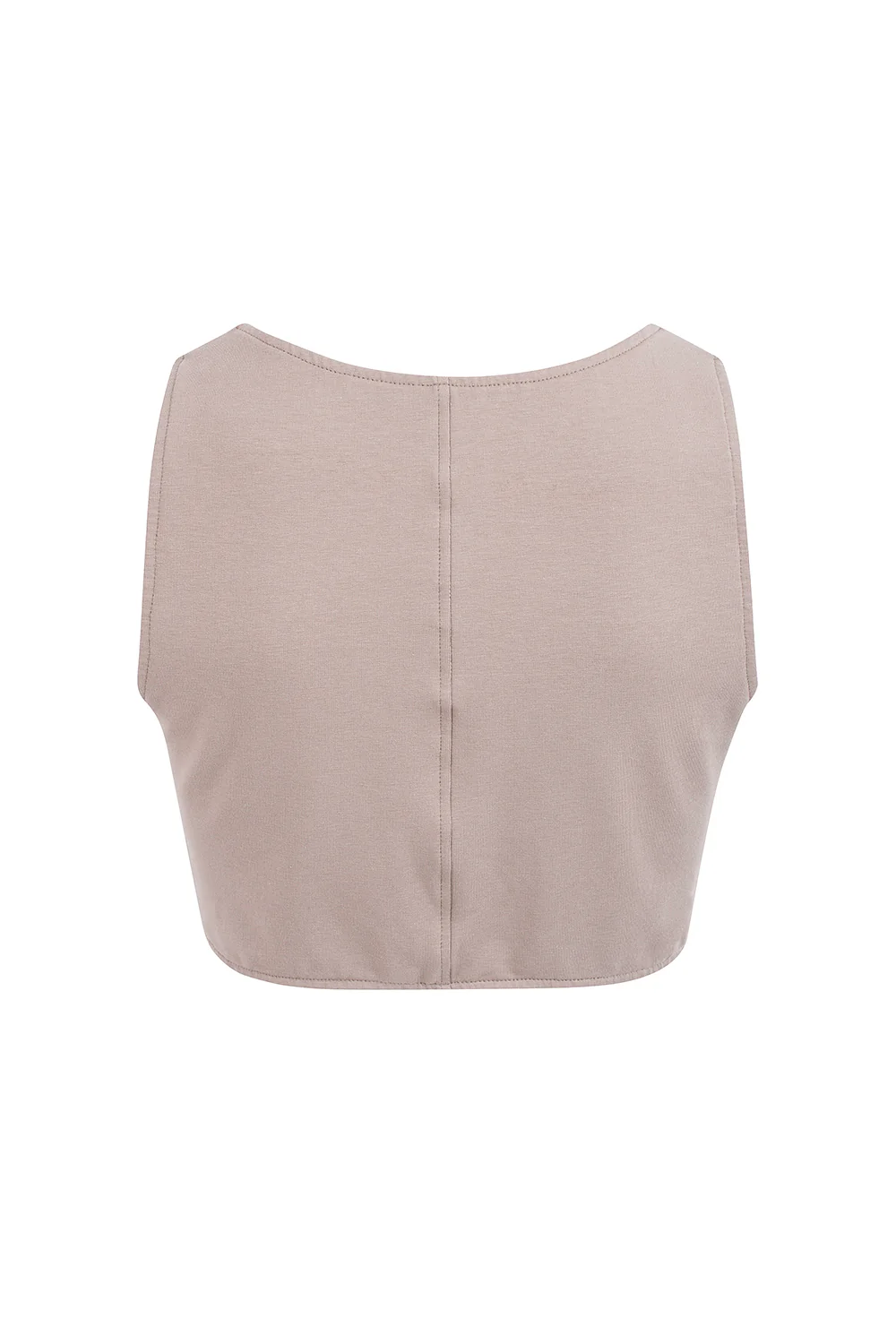 TAUPE TRACKSUIT CROP TOP - Image 5